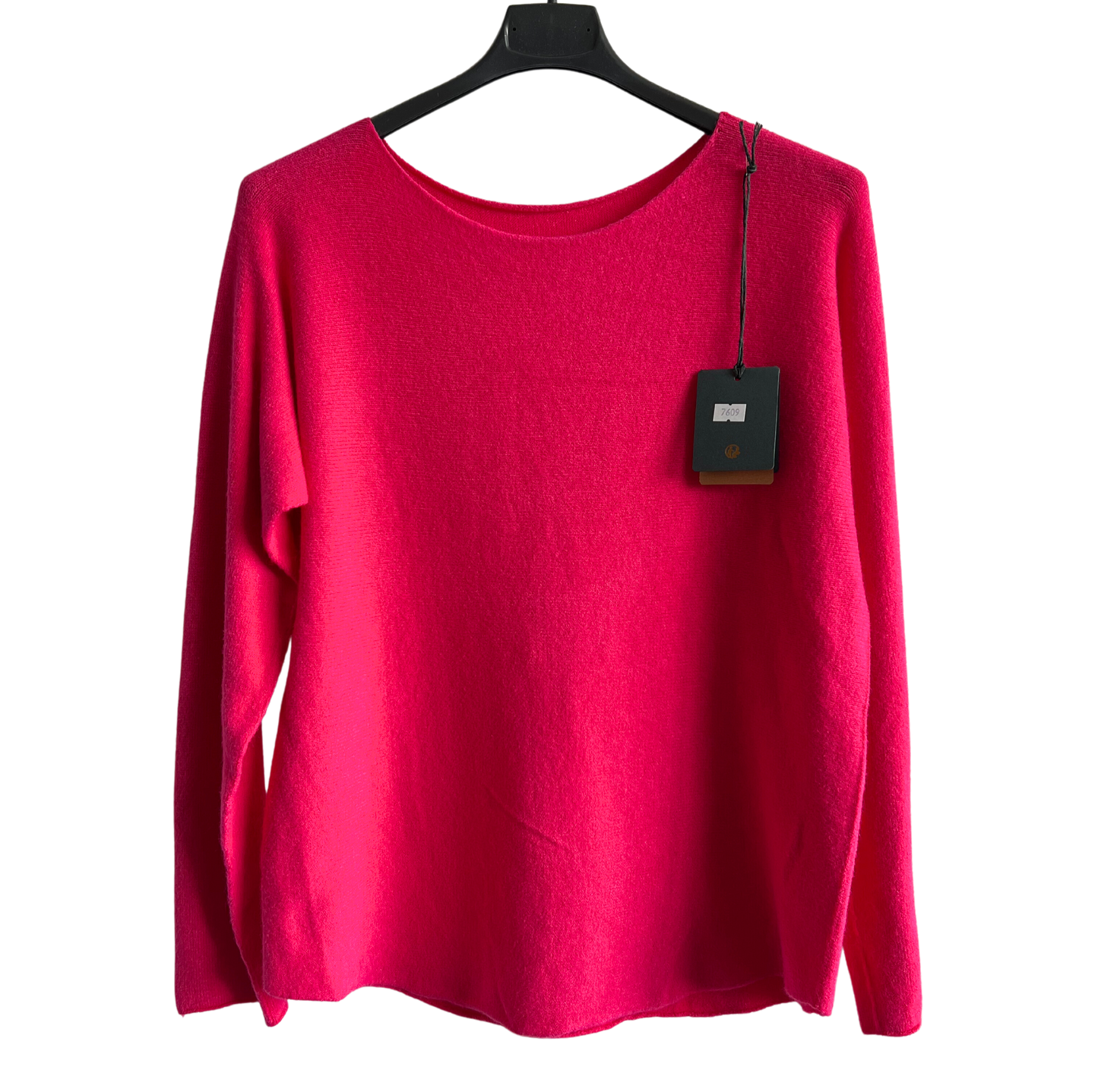 Brand New Italian Soft Knit Basic Jumper Curved Hem Round Neck