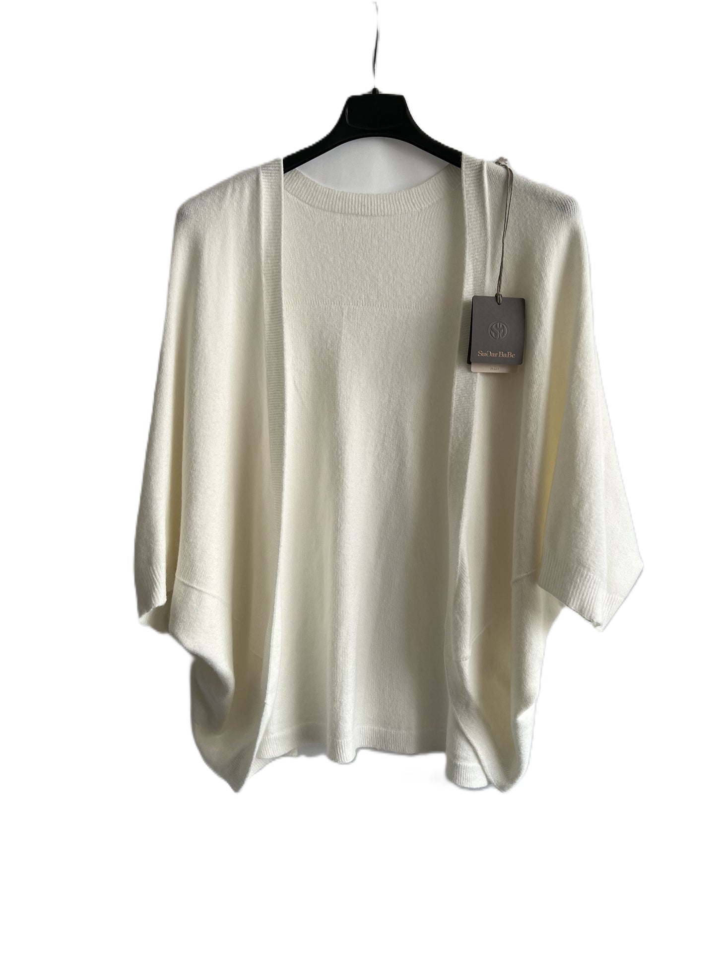 Brand New Womens Italian Lagenlook Soft Knit Open Front Short Cardigan
