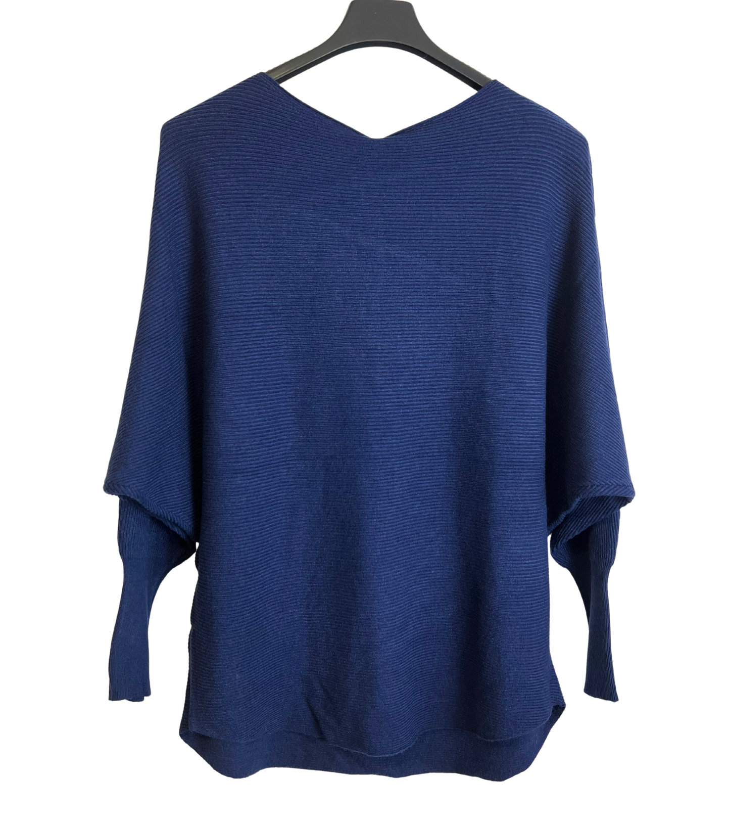 Sequin Star Batwing Sleeve Fine Knit Jumper in Navy
