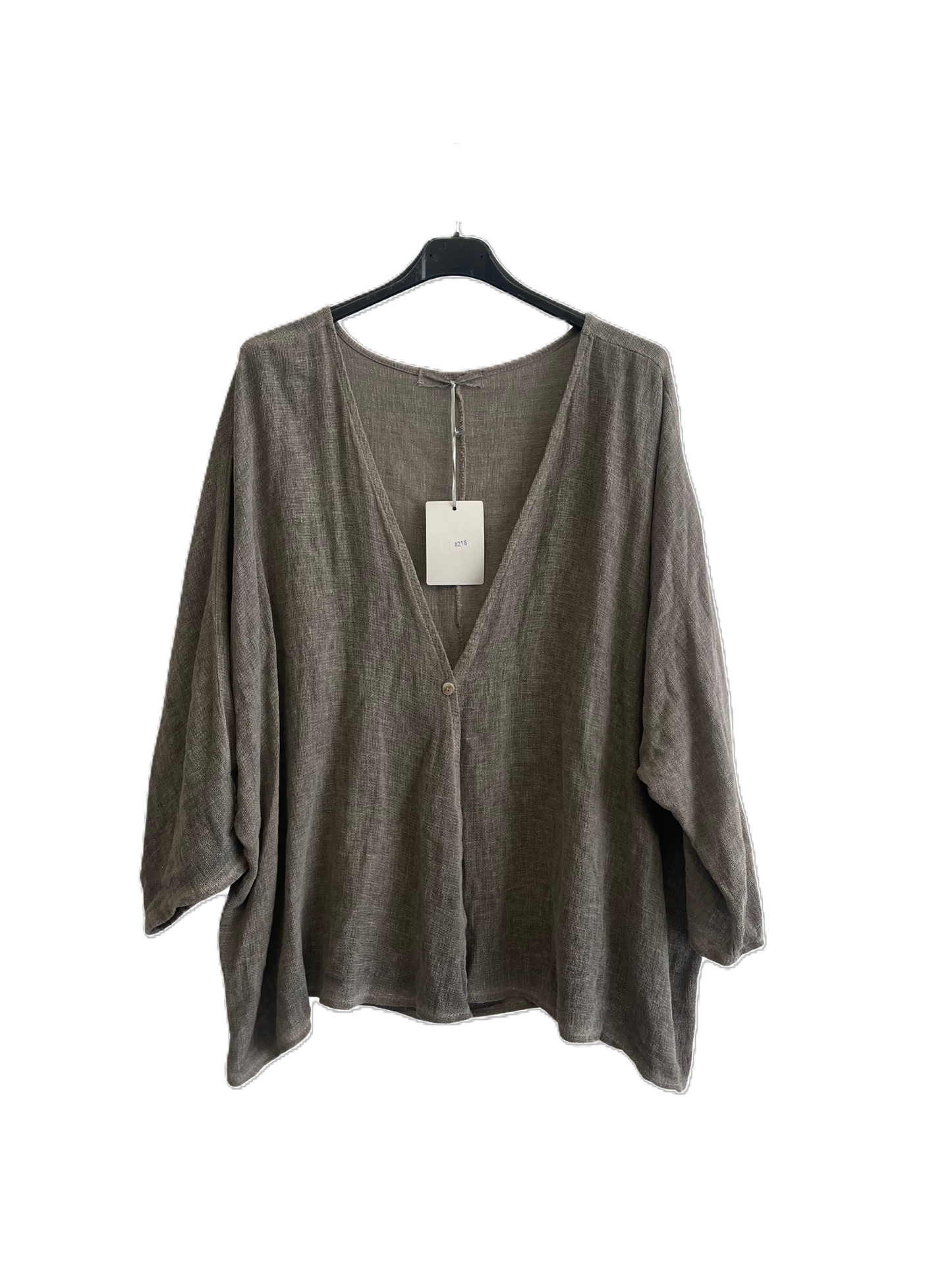 Womens Italian Overtop/ Cardigan Layering Linen One Button Long Sleeve Top