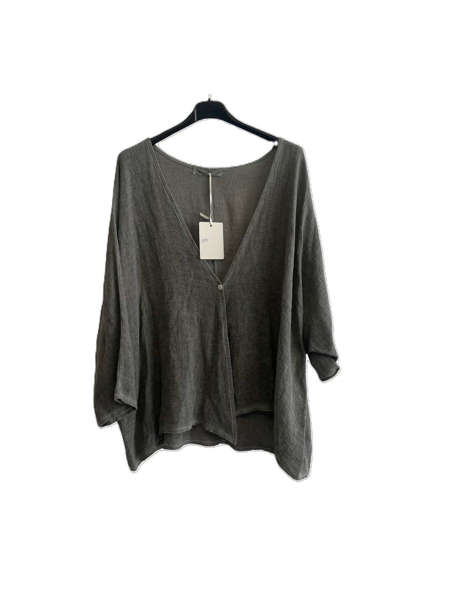 Womens Italian Overtop/ Cardigan Layering Linen One Button Long Sleeve Top