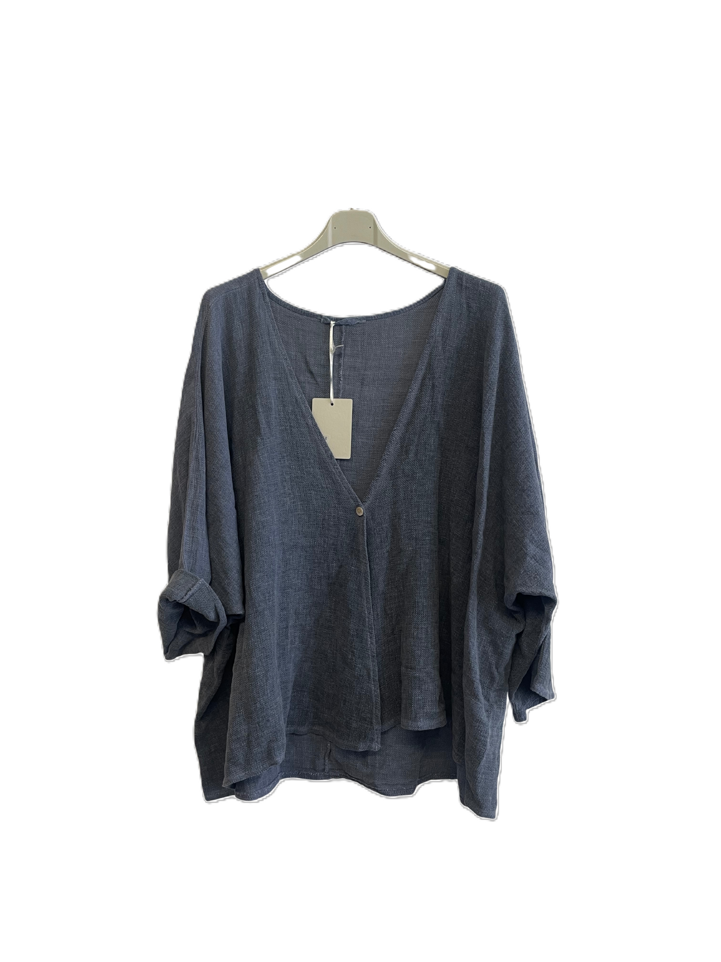 Womens Italian Overtop/ Cardigan Layering Linen One Button Long Sleeve Top