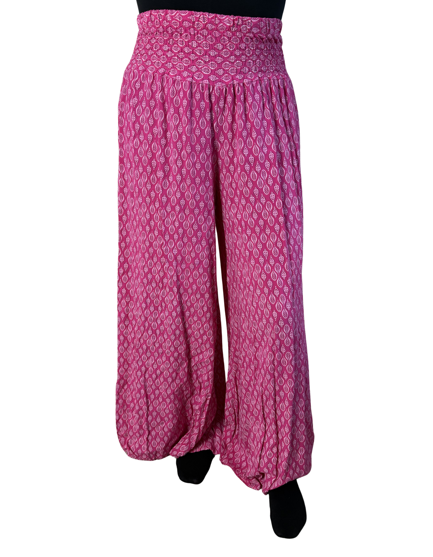 Leaf Print Palazzo Trousers