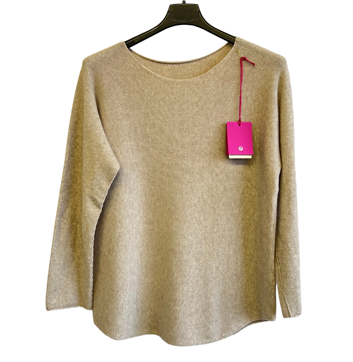 Brand New Italian Soft Knit Basic Jumper Curved Hem Round Neck