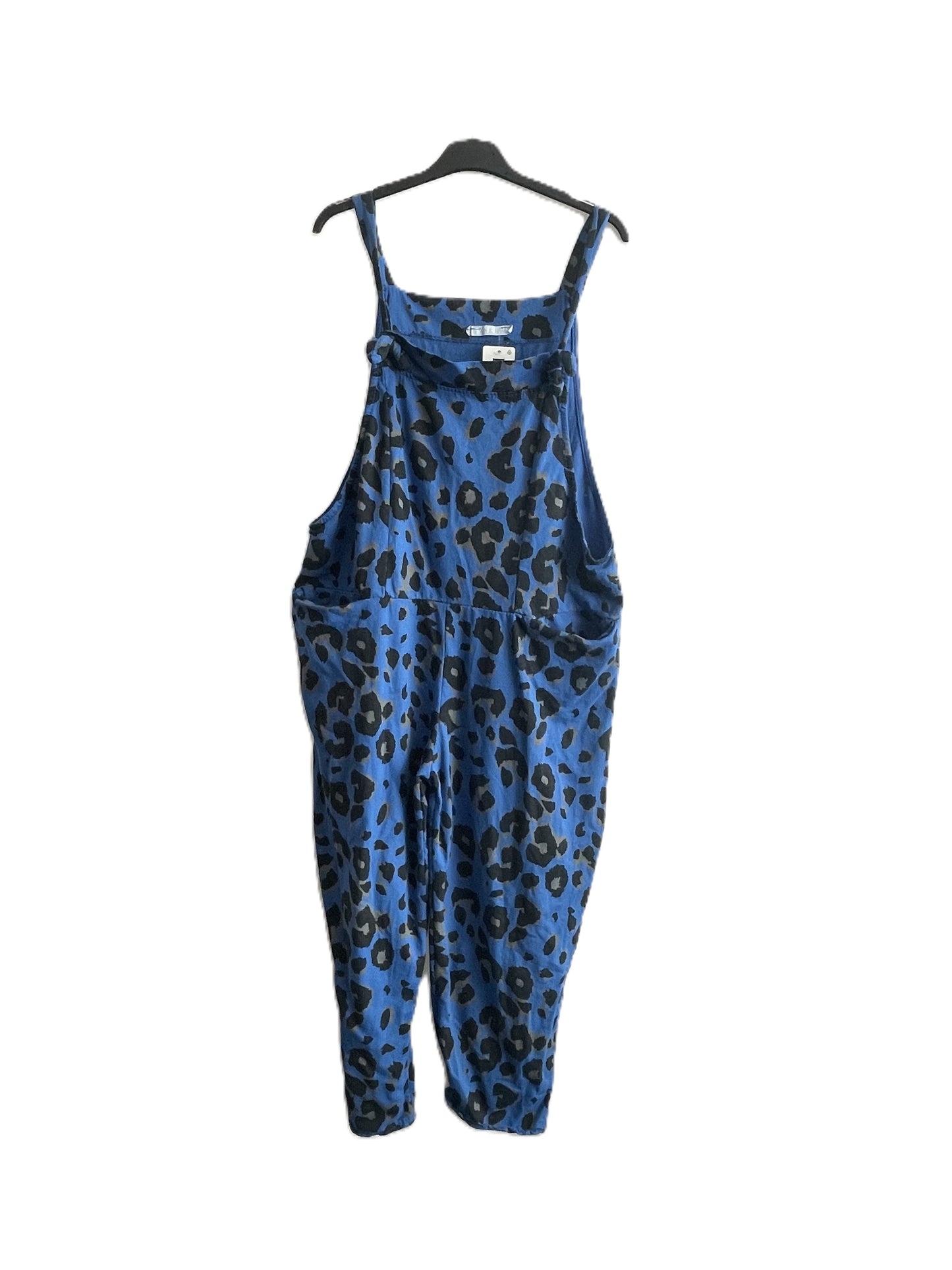 Brand New Womens Lagenlook 2 Pocket Animal Leopard Print Cotton Summer Dungarees