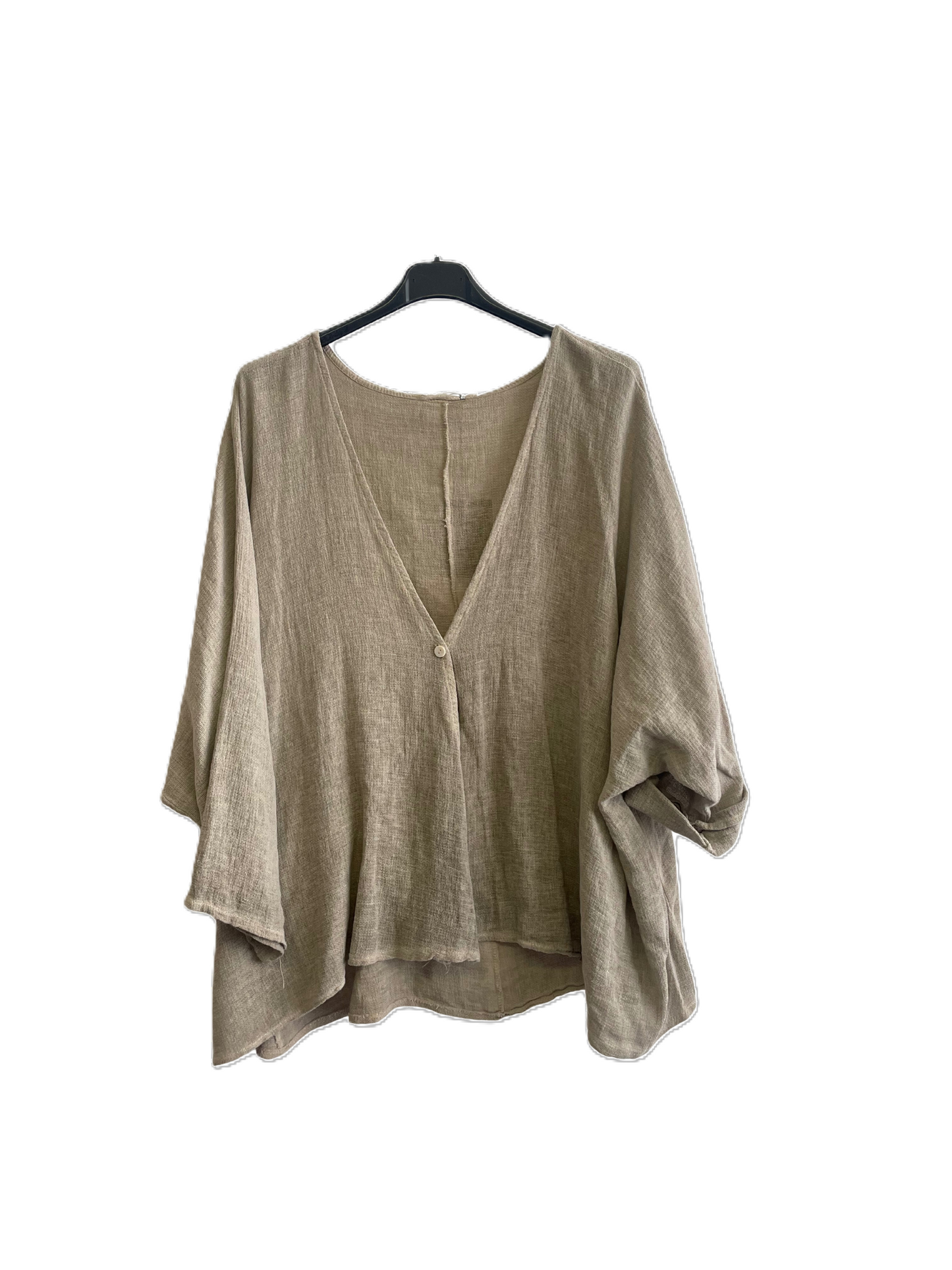 Womens Italian Overtop/ Cardigan Layering Linen One Button Long Sleeve Top
