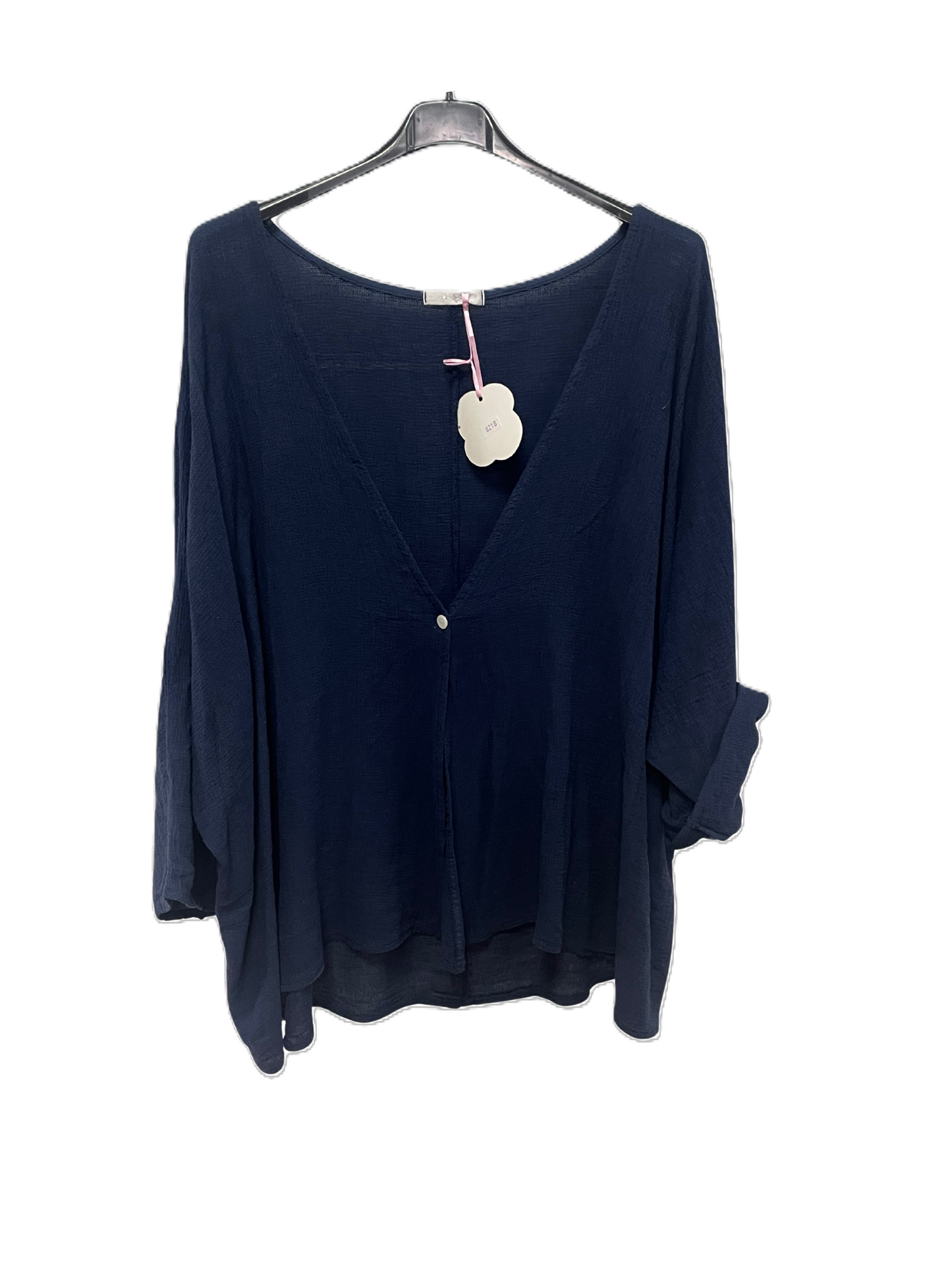 Womens Italian Overtop/ Cardigan Layering Linen One Button Long Sleeve Top