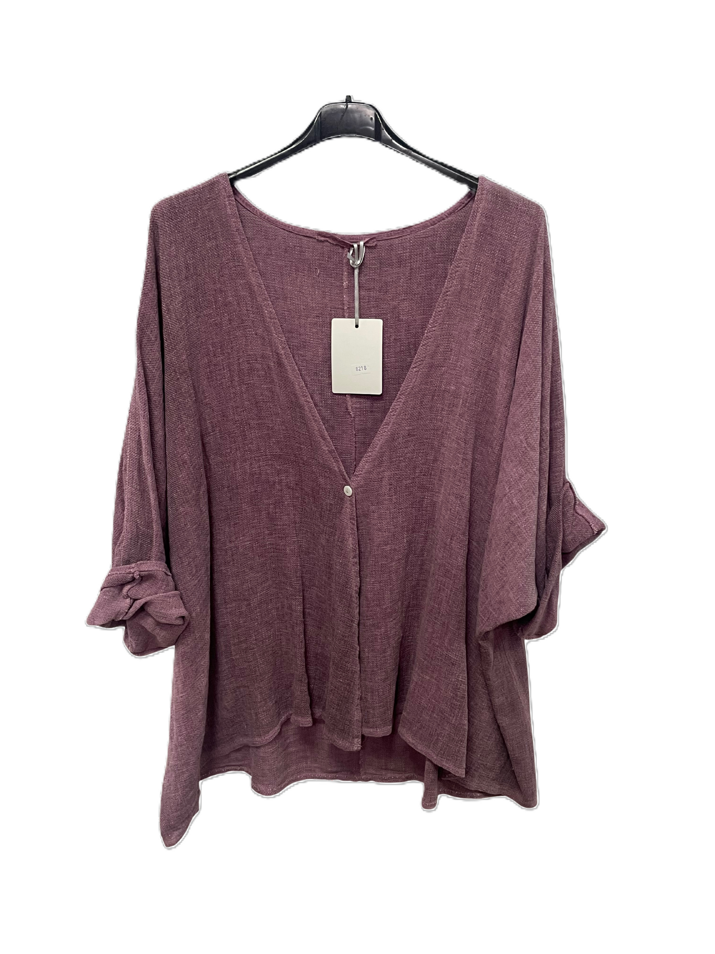 Womens Italian Overtop/ Cardigan Layering Linen One Button Long Sleeve Top