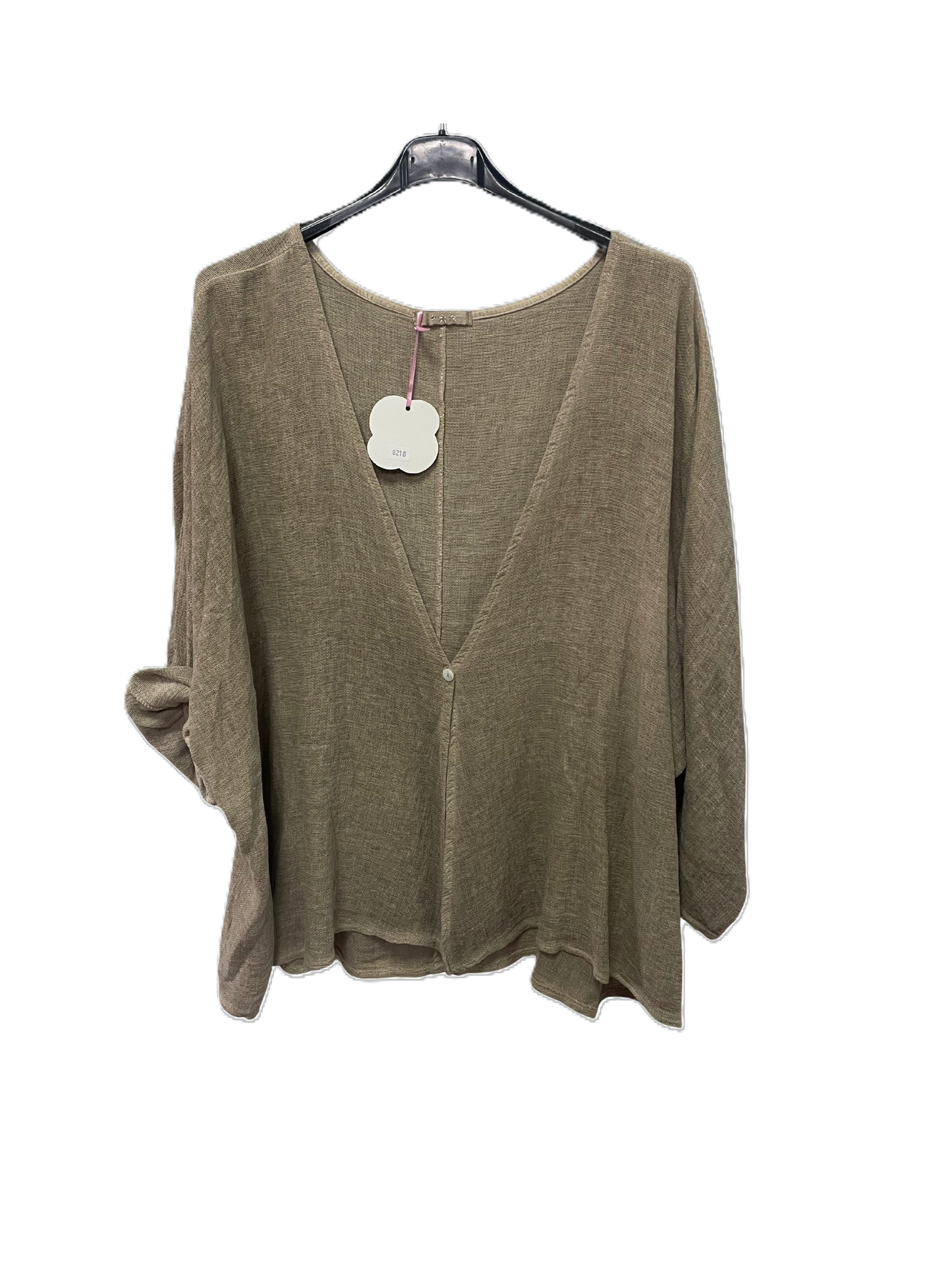 Womens Italian Overtop/ Cardigan Layering Linen One Button Long Sleeve Top