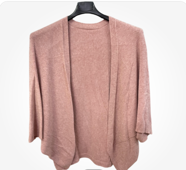Brand New Womens Italian Lagenlook Soft Knit Open Front Short Cardigan