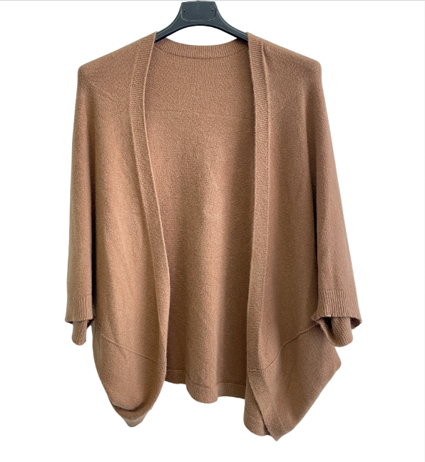Brand New Womens Italian Lagenlook Soft Knit Open Front Short Cardigan