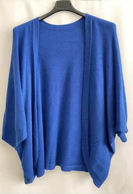 Brand New Womens Italian Lagenlook Soft Knit Open Front Short Cardigan