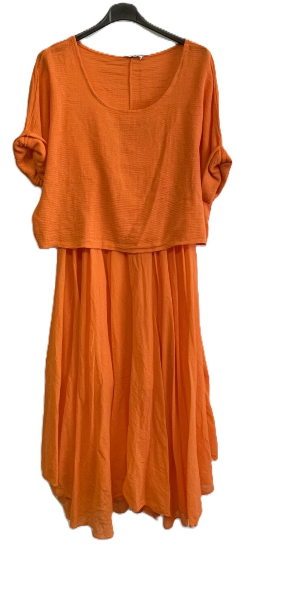Brand New Womens 2 Piece Lightweight Long Maxi Dress with Over Crop Top