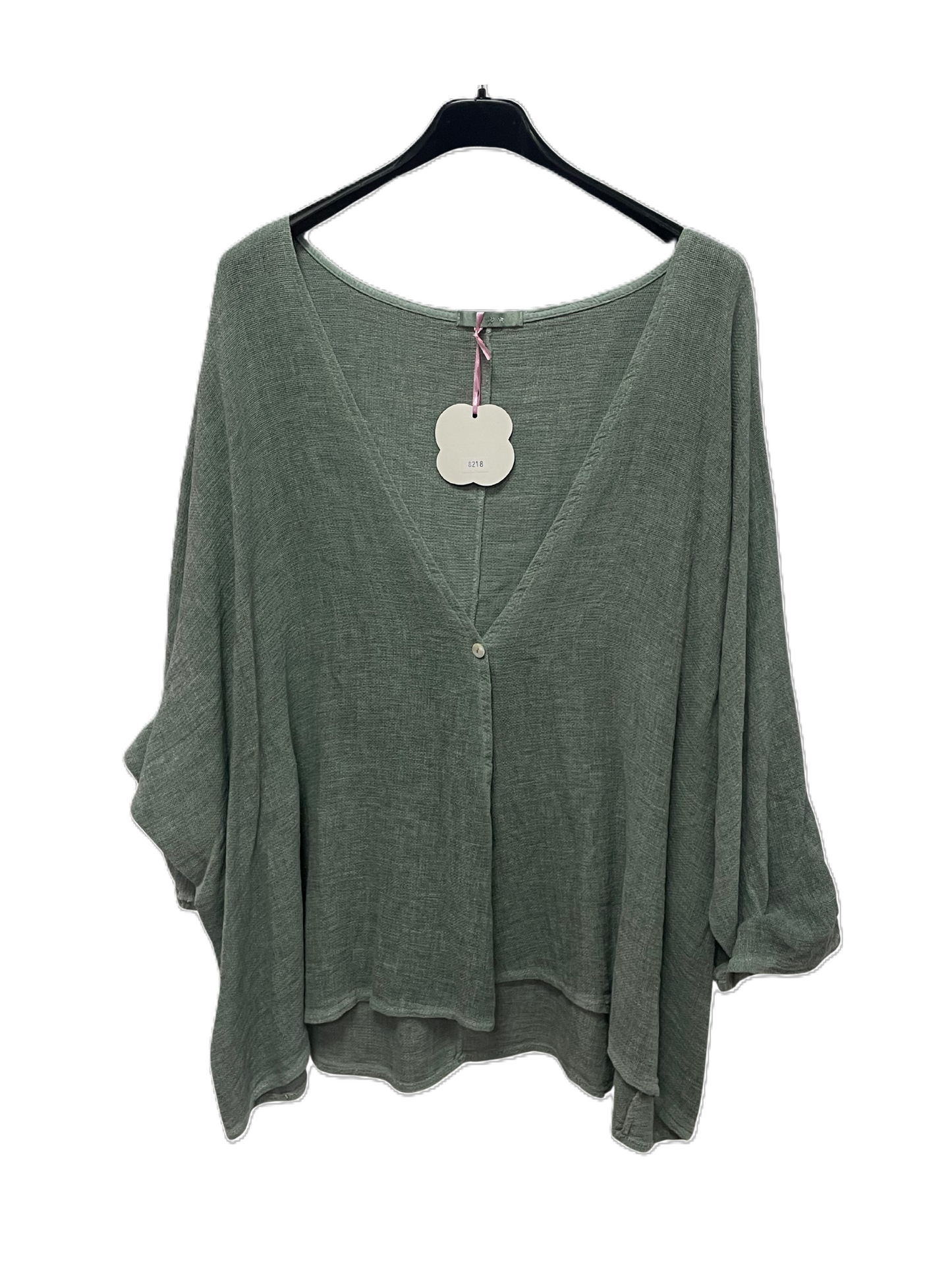 Womens Italian Overtop/ Cardigan Layering Linen One Button Long Sleeve Top