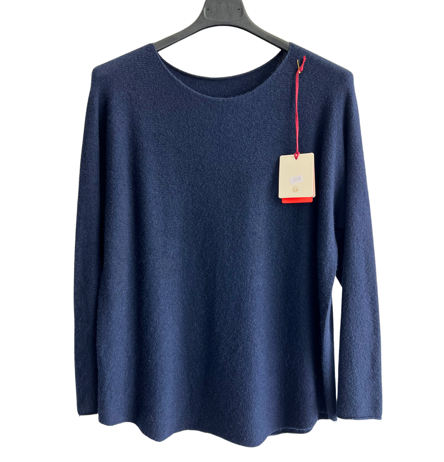 Brand New Italian Soft Knit Basic Jumper Curved Hem Round Neck