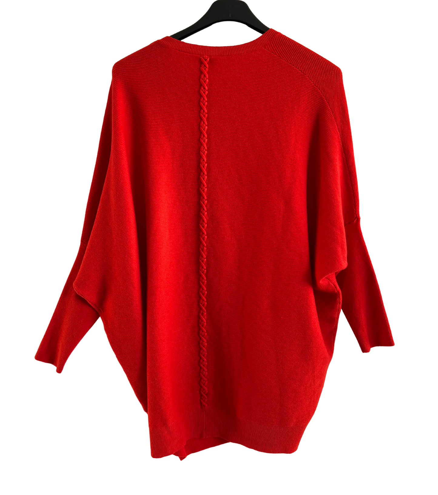 Lagenlook Italian Plait Back Design 2 Pocket Jumper in Red