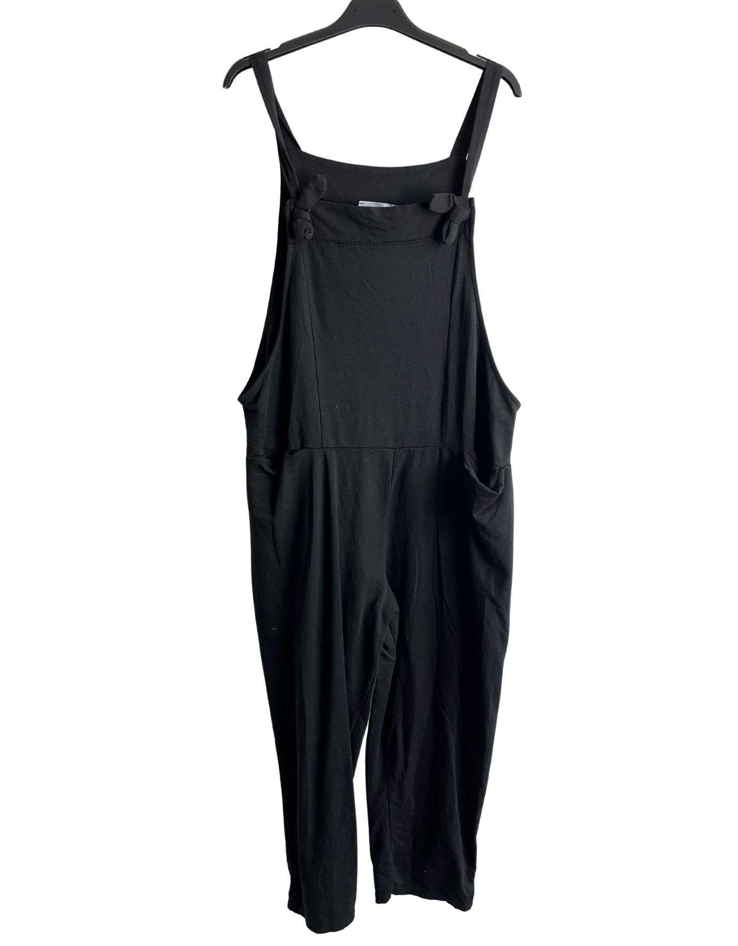 Brand New Ladies Italian Lagenlook Plain Jersey Casual 2 Pocket Dungarees