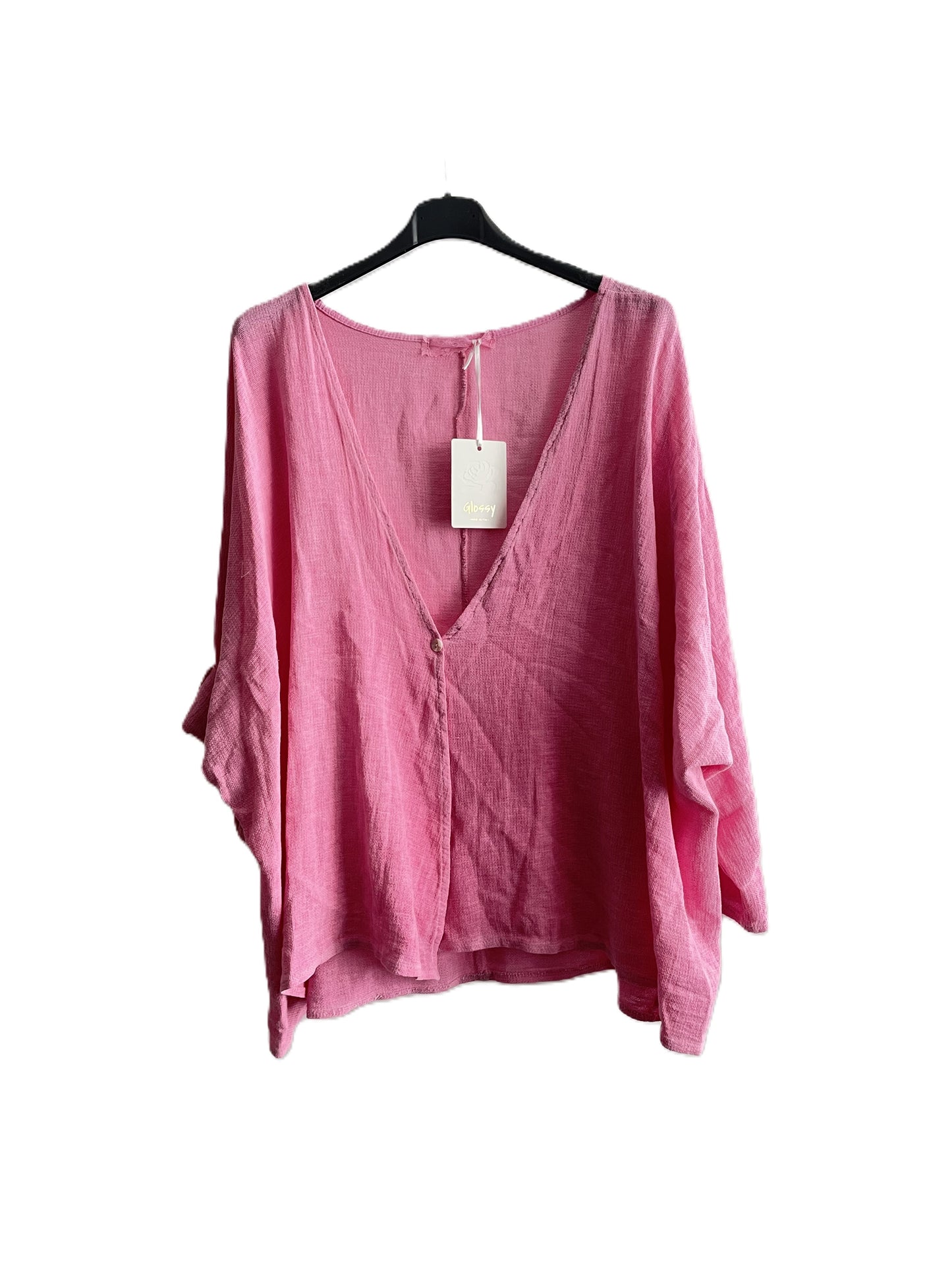Womens Italian Overtop/ Cardigan Layering Linen One Button Long Sleeve Top