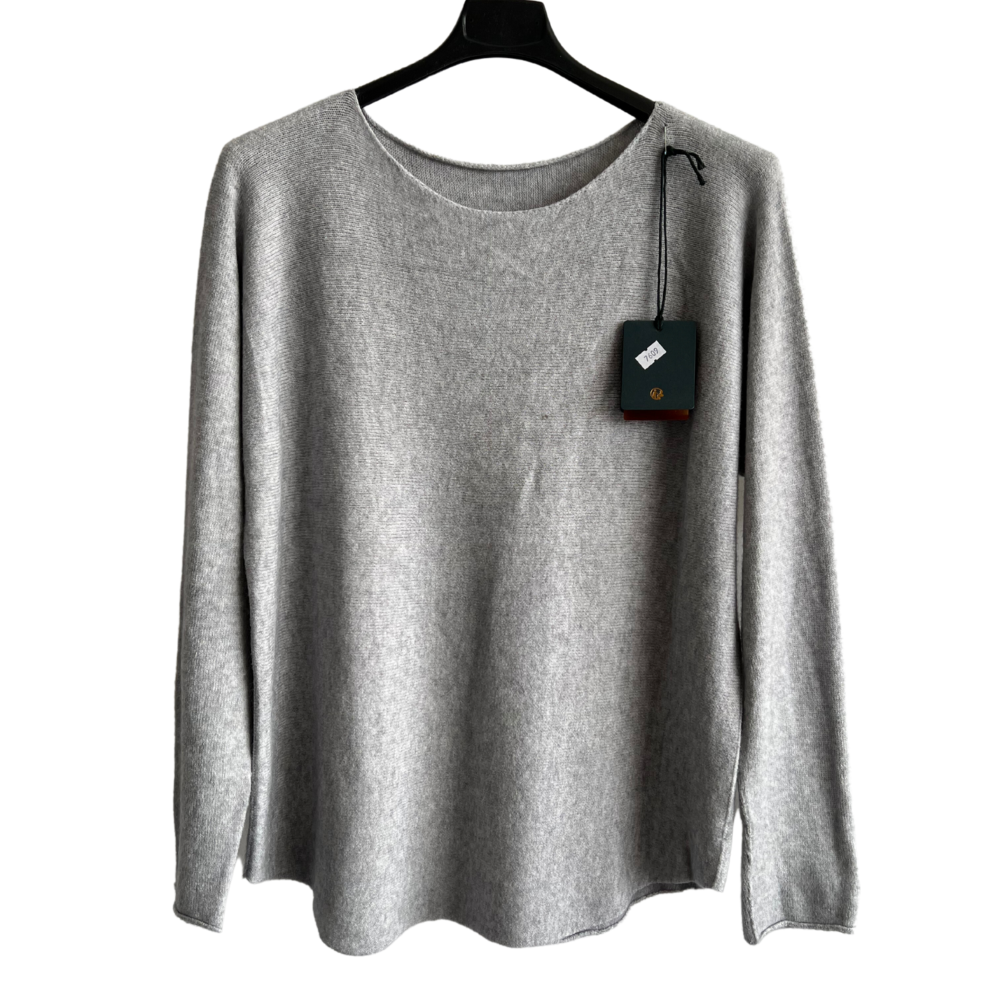 Brand New Italian Soft Knit Basic Jumper Curved Hem Round Neck