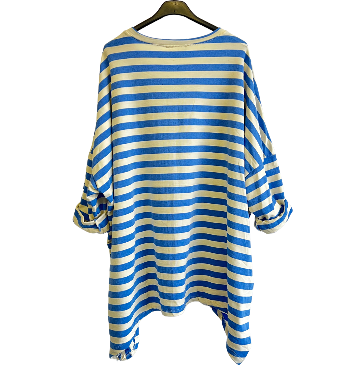 Oversize Quirky Boxy Stripe Top In Light Blue