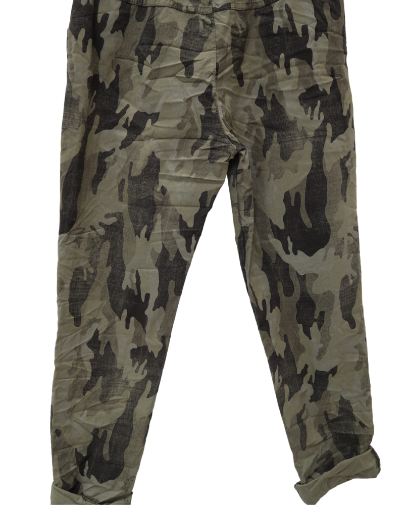 Camouflage Print Stretchy Magic Trousers