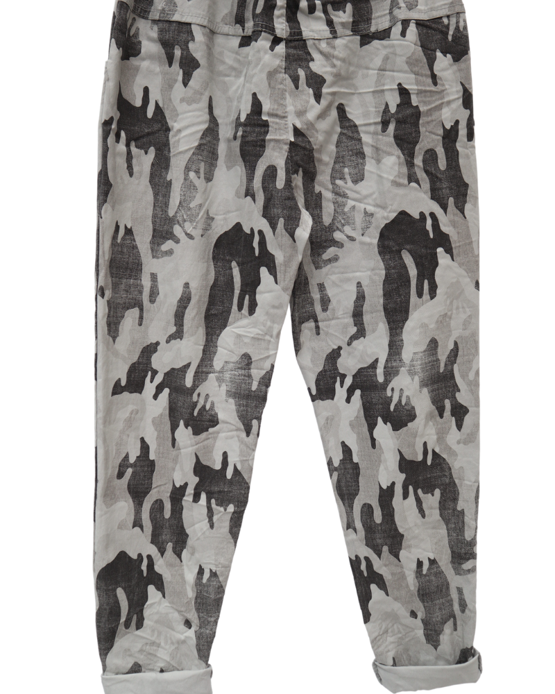 Camouflage Print Stretchy Magic Trousers