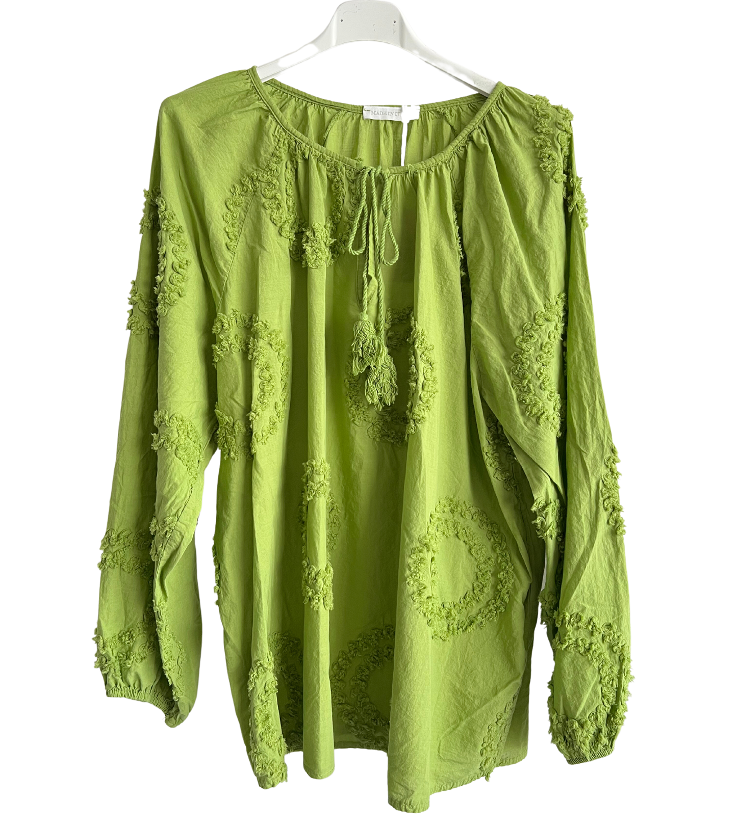 Brand New Womens Summer Light Tassel Tie Cotton Pattern Tunic Top