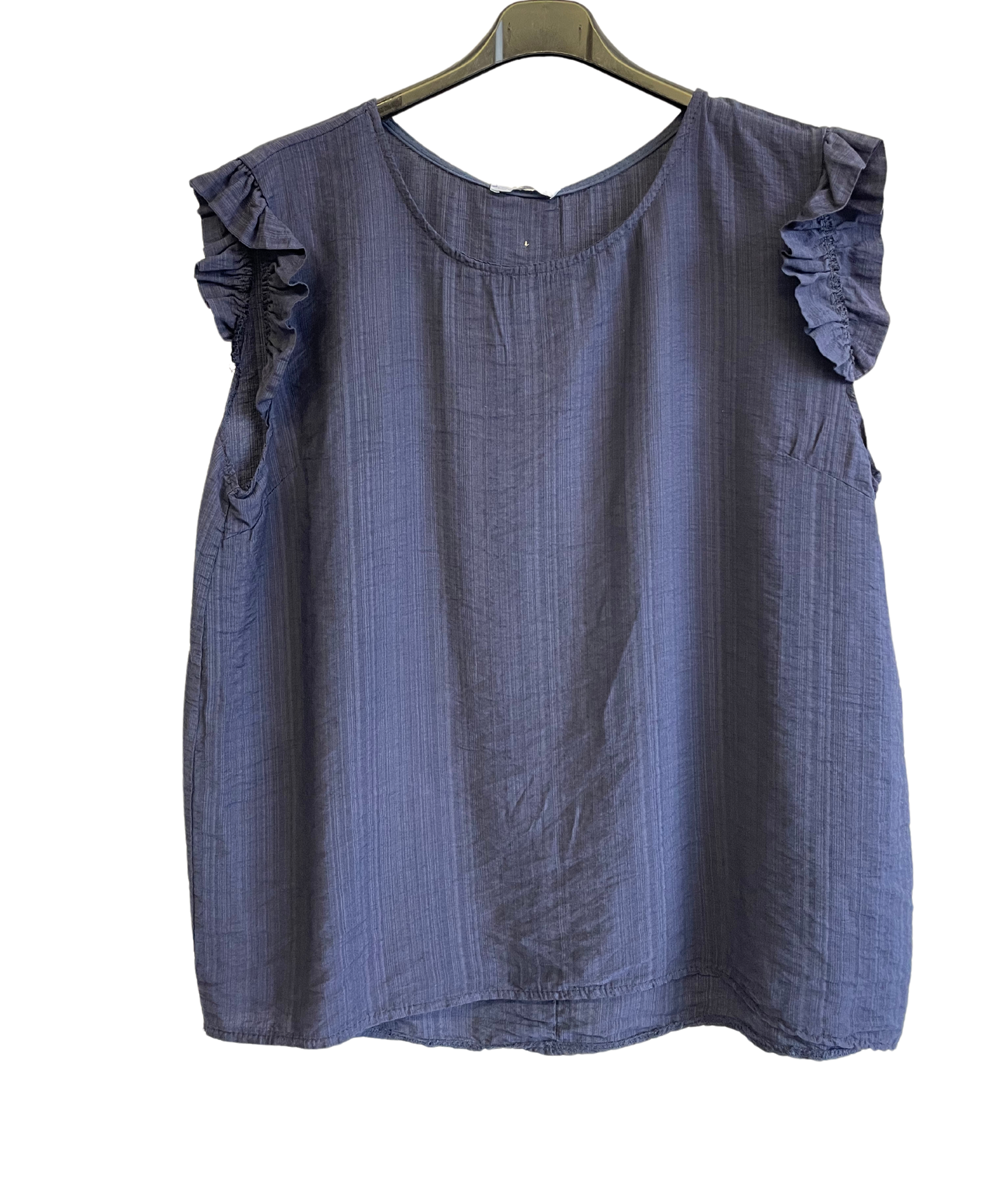 Button Back Summer Frill Cap Sleeve Plain Vest Tops