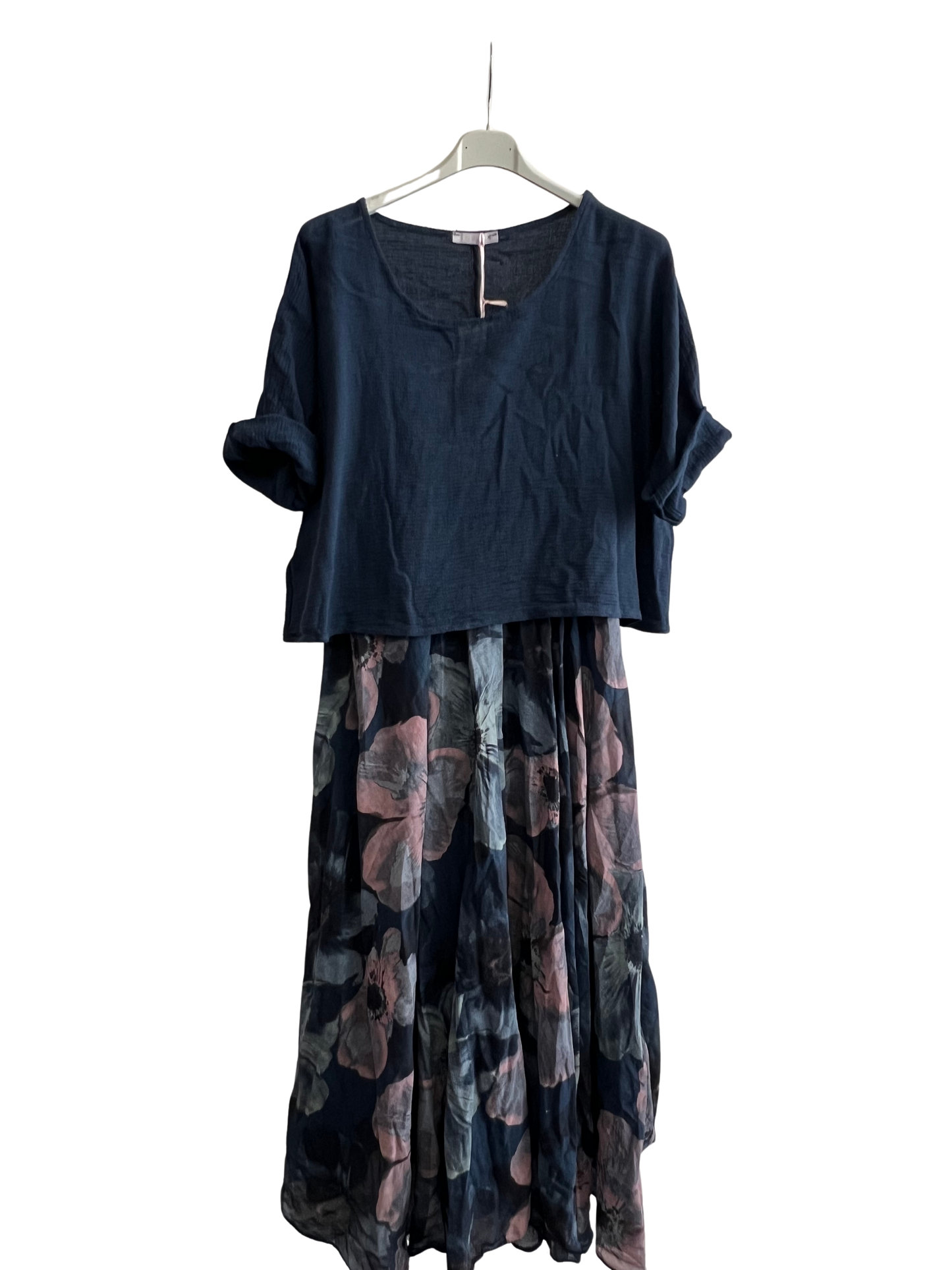 New Womens Summer 26' 2 Piece Sleeveless Floral Lined Maxi Dresses with Crop Top