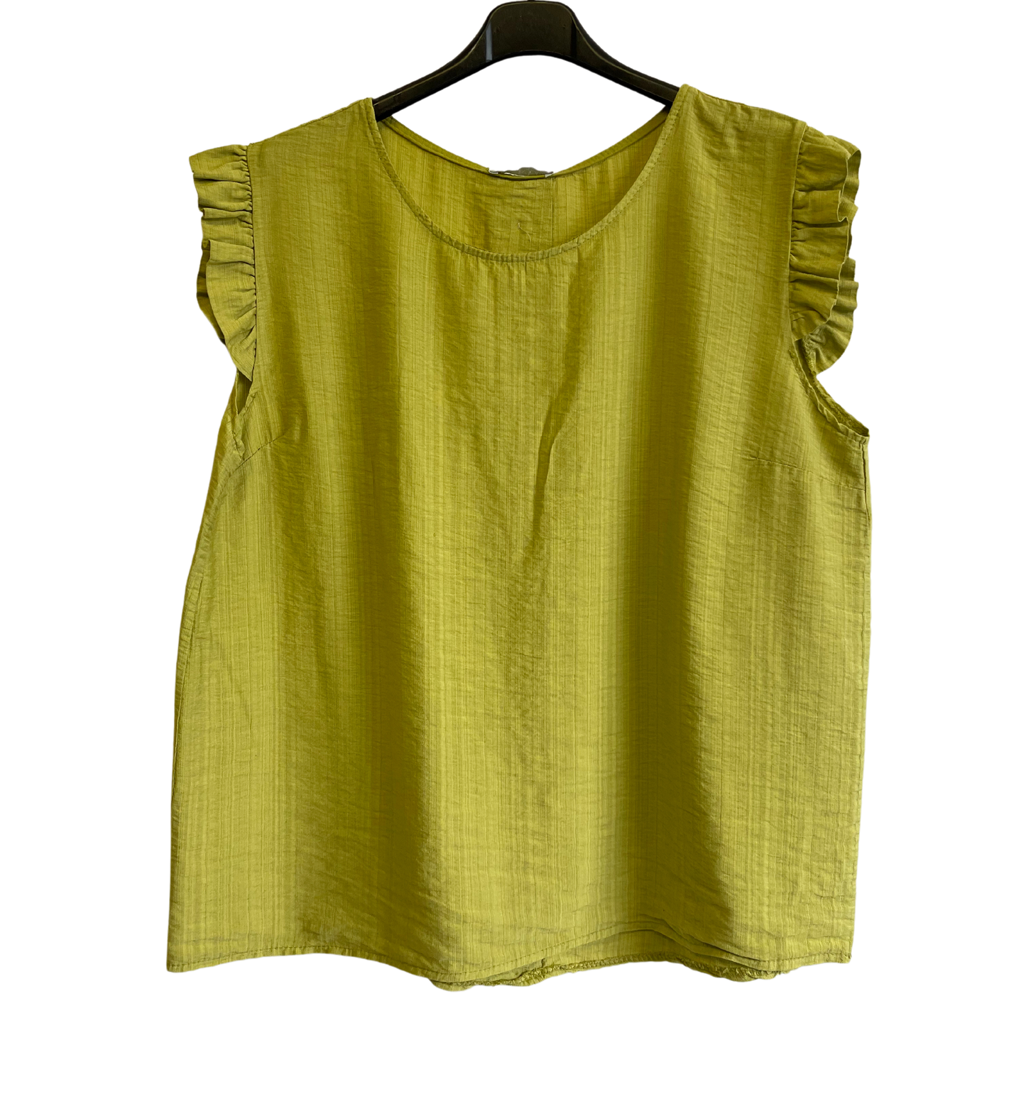 Button Back Summer Frill Cap Sleeve Plain Vest Tops