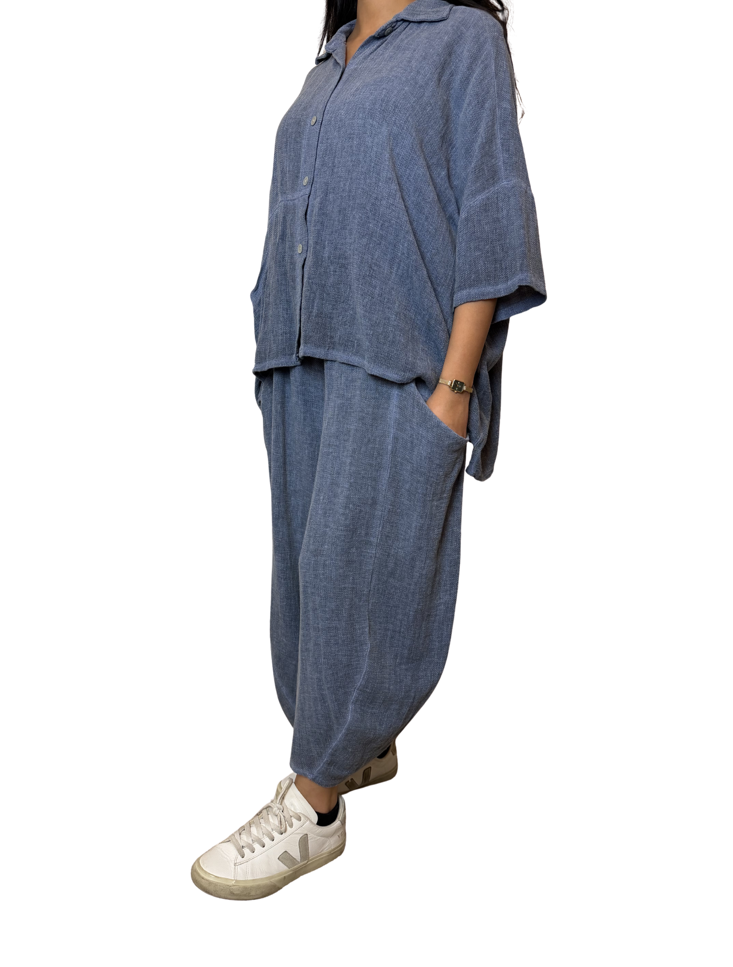 Linen Blend Co-Ord Set – Shirt & Trousers