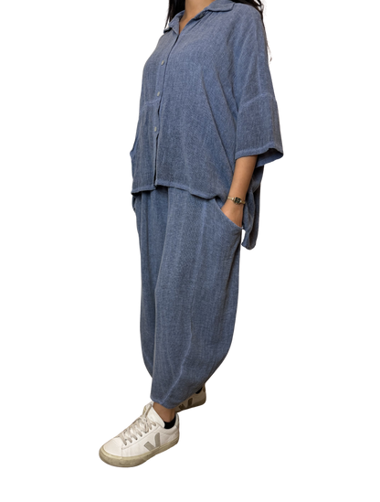 Linen Blend Co-Ord Set – Shirt & Trousers