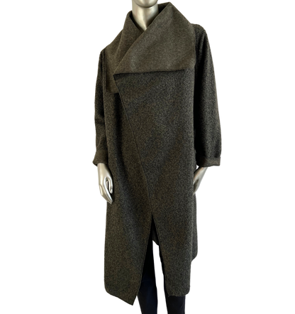 Boucle Coat Lightweight In Khaki