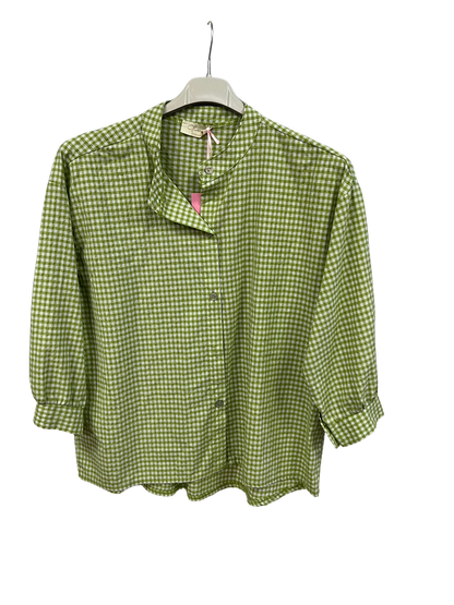 New Summer 26' Ladies Casual Italian Lightweight Gingham Button Through Shirts
