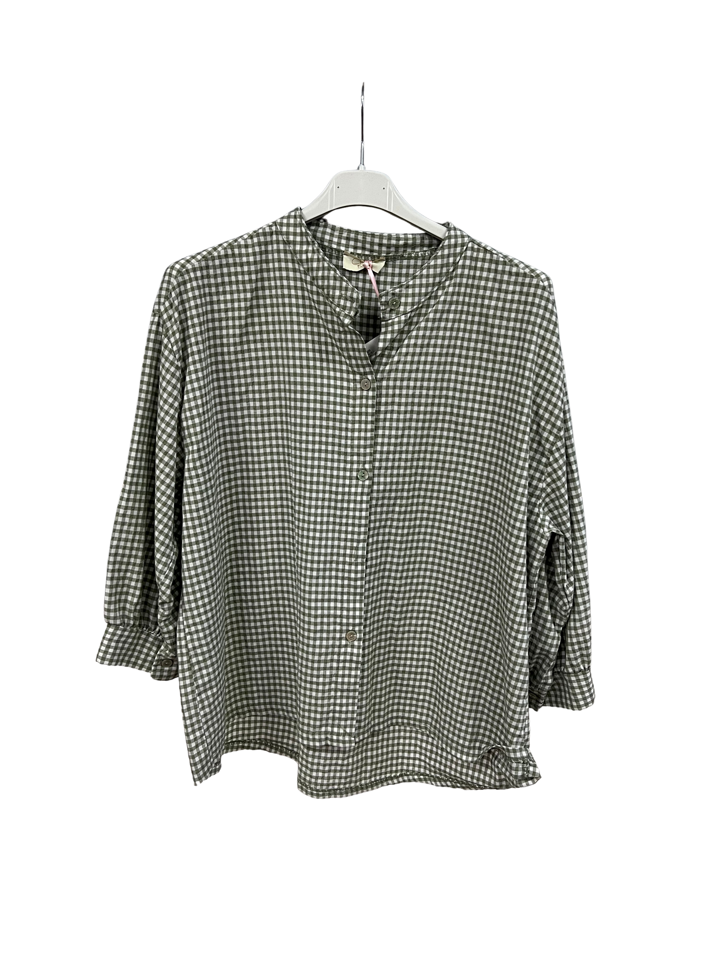 New Summer 26' Ladies Casual Italian Lightweight Gingham Button Through Shirts