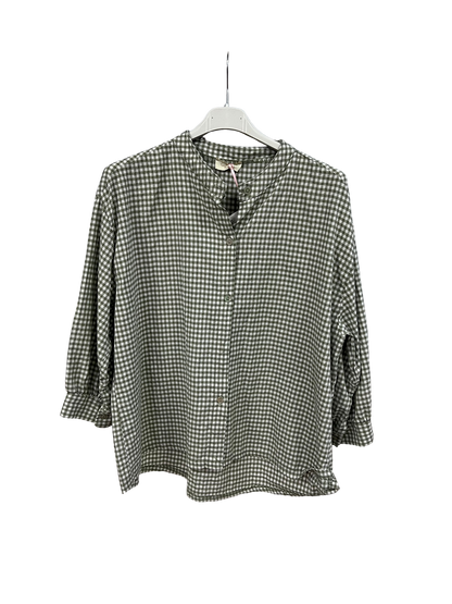 New Summer 26' Ladies Casual Italian Lightweight Gingham Button Through Shirts
