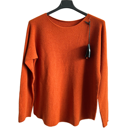 Brand New Italian Soft Knit Basic Jumper Curved Hem Round Neck
