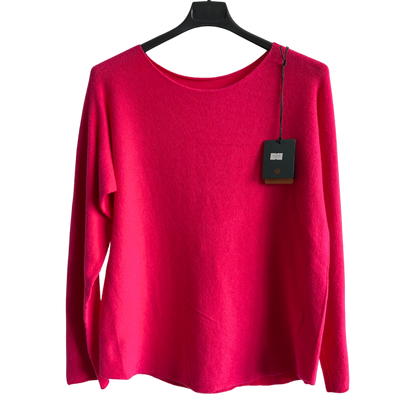 Brand New Italian Soft Knit Basic Jumper Curved Hem Round Neck