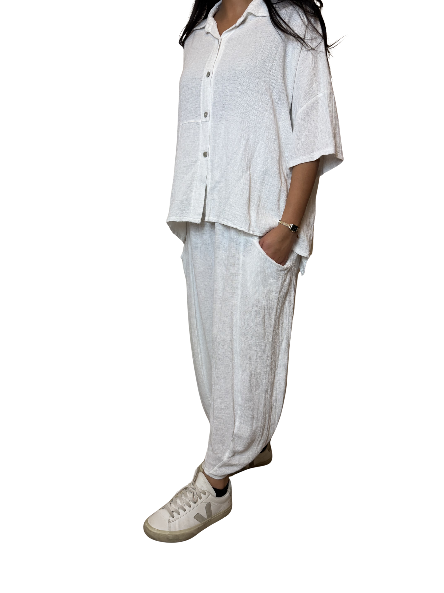 Linen Blend Co-Ord Set – Shirt & Trousers