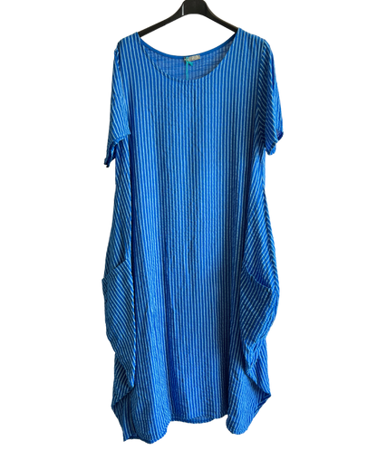Lagenlook Stripe Cotton Summer Long Dresses
