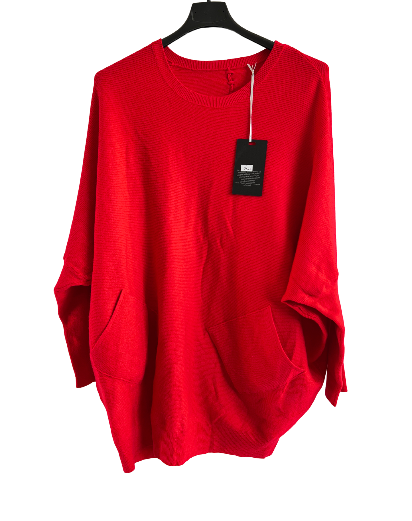 Brand New Womens Lagenlook Italian Plait Back Design 2 Pocket Jumper