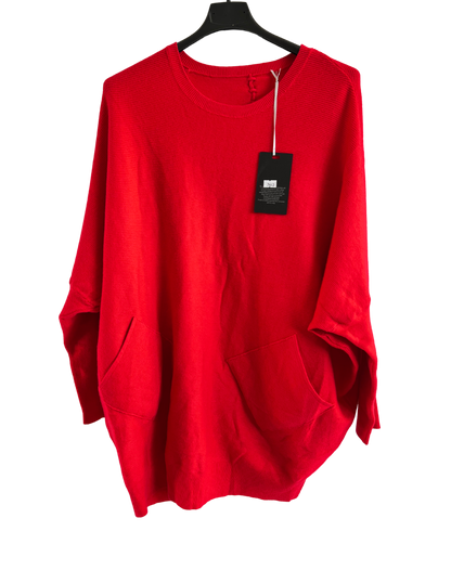 Brand New Womens Lagenlook Italian Plait Back Design 2 Pocket Jumper