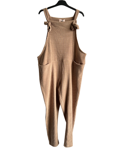 Brand New Womens 2 Pocket Front Tie Cord Stretchy Dungarees