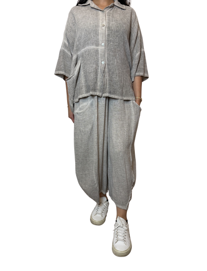 Linen Blend Co-Ord Set – Shirt & Trousers