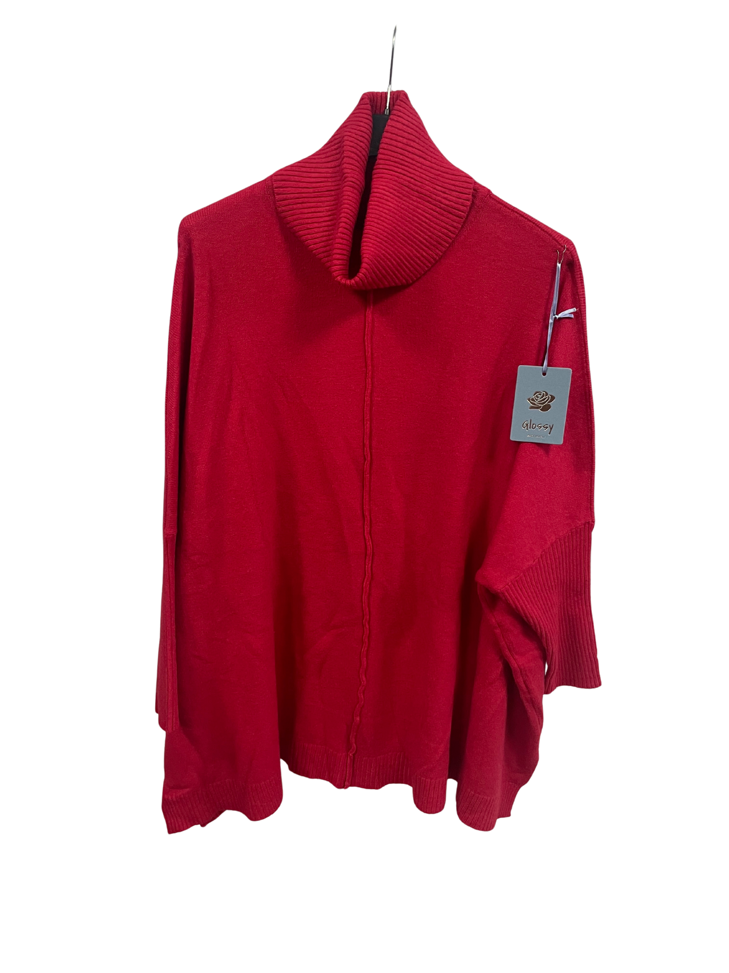 Womens Italian Oversized Cowl Neck Box Shaped Jumper with Exposed Seam Detail