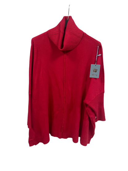 Womens Italian Oversized Cowl Neck Box Shaped Jumper with Exposed Seam Detail