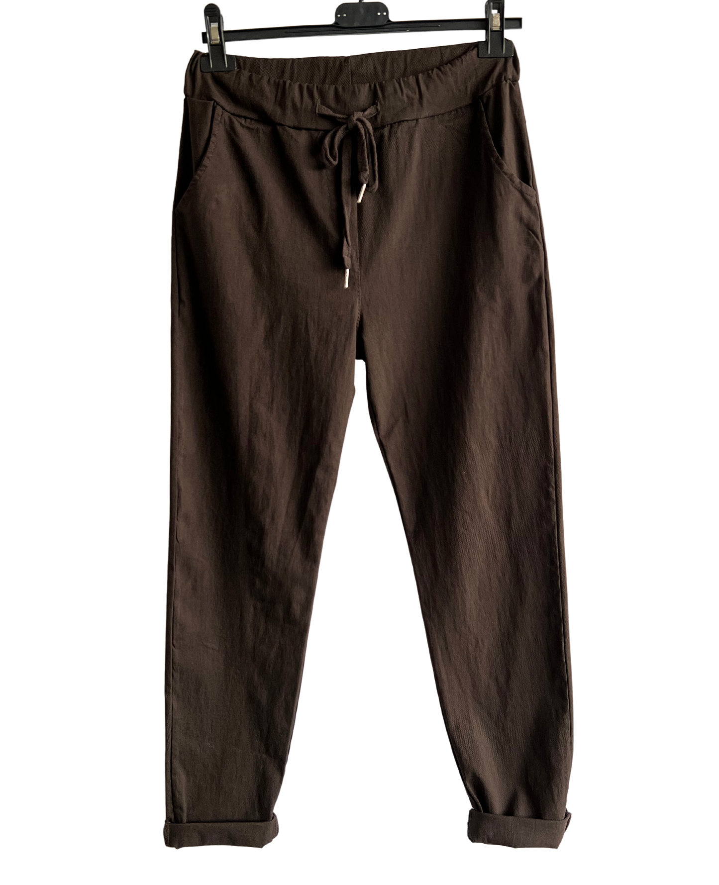 Ladies Italian Lagenlook Regular Smooth Magic Pants Casual Comfy Trousers