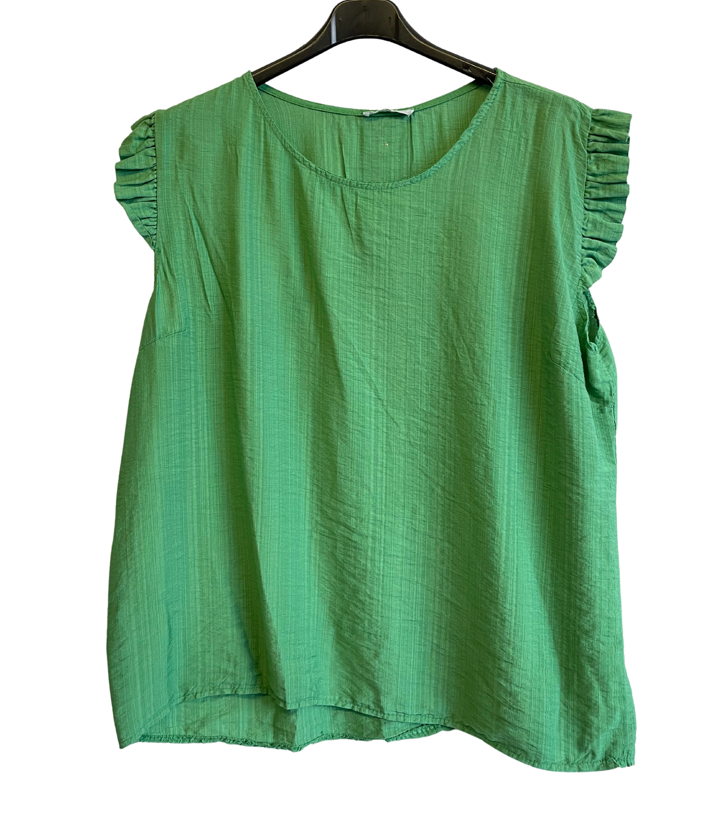 Button Back Summer Frill Cap Sleeve Plain Vest Tops
