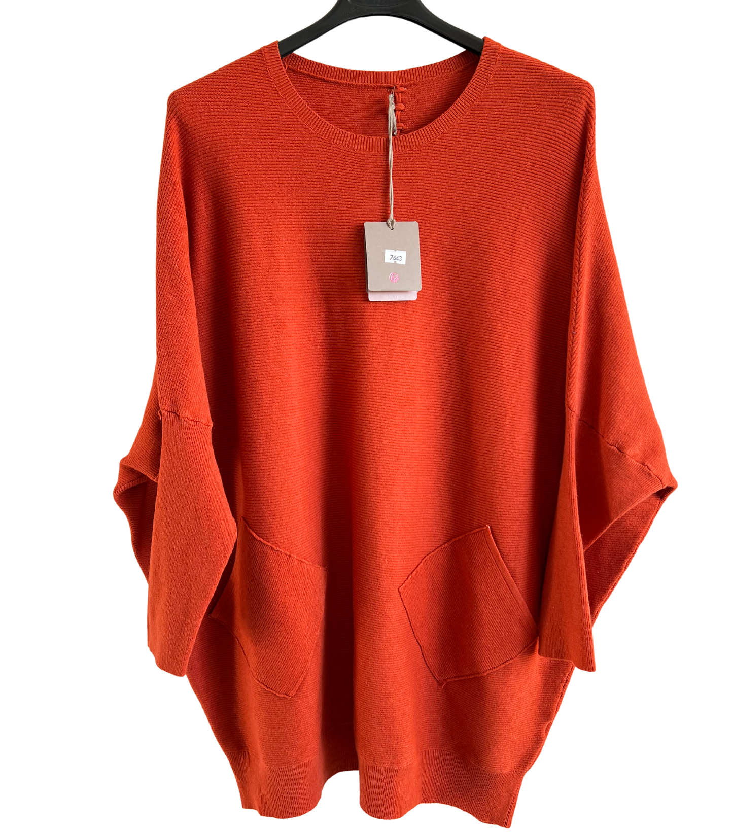 Brand New Womens Lagenlook Italian Plait Back Design 2 Pocket Jumper