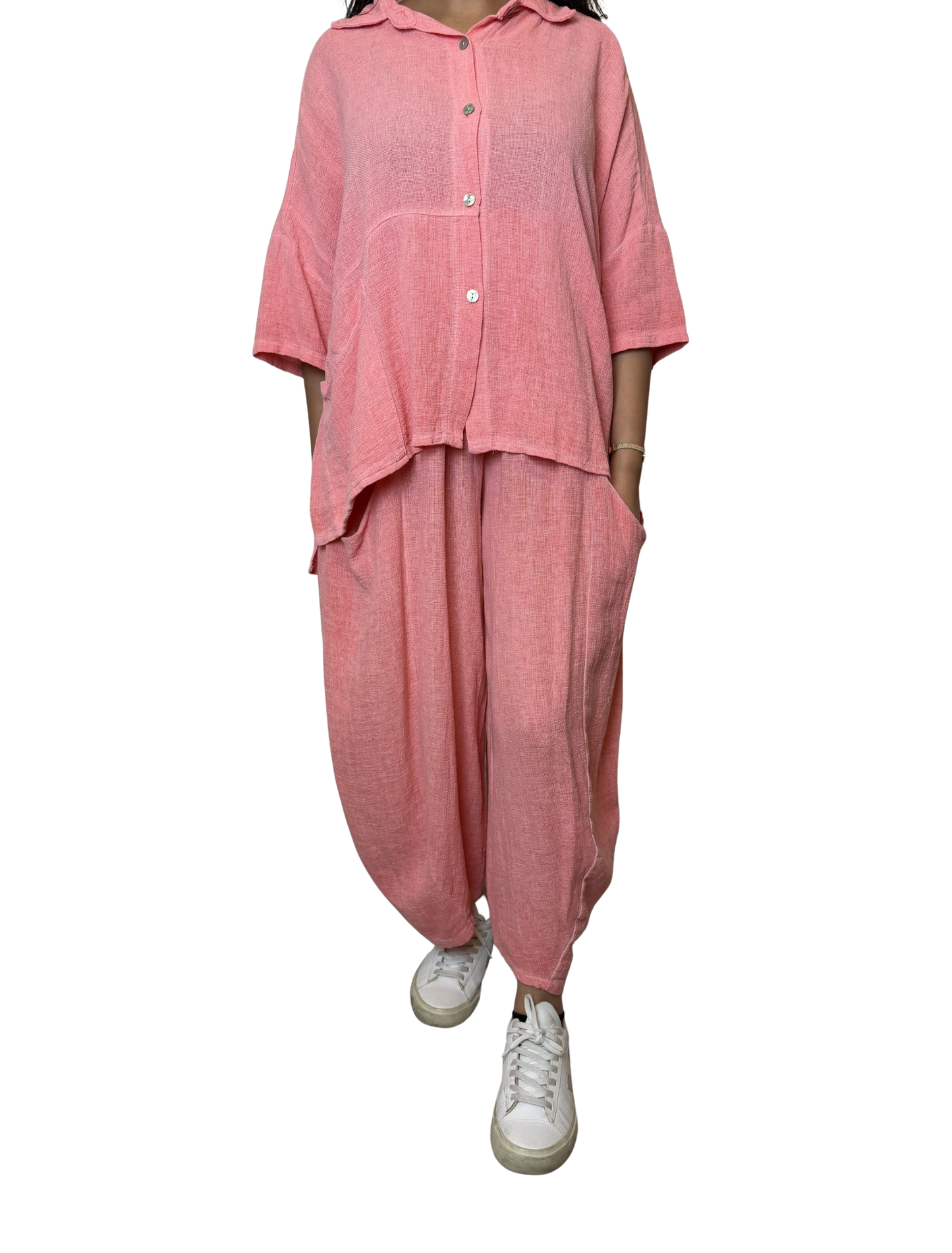 Linen Blend Co-Ord Set – Shirt & Trousers